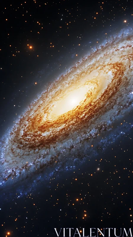 Spiral galaxy ember swirling through star-sprinkled midnight.