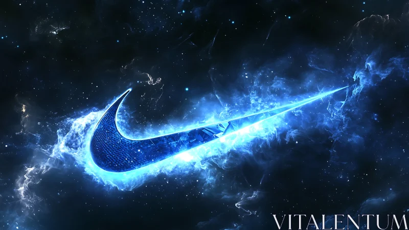 Electric blue swoosh streaking through a cosmic night sky.