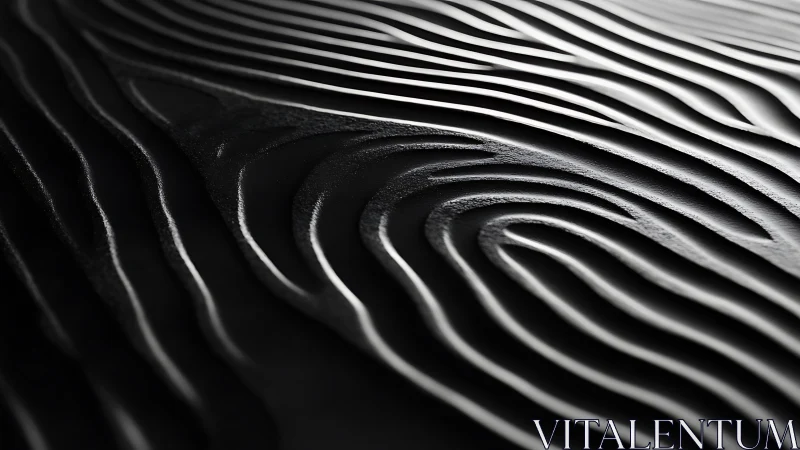 Macro analysis of sculpted black ridges with raking light patterns.