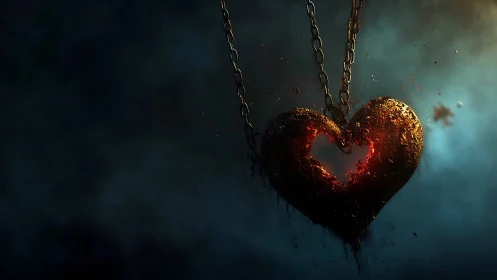 A Burning Heart Suspended by Golden Chains