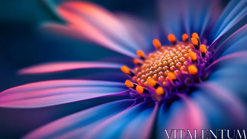 Macro study of vibrant daisy florets with shallow depth-of-field