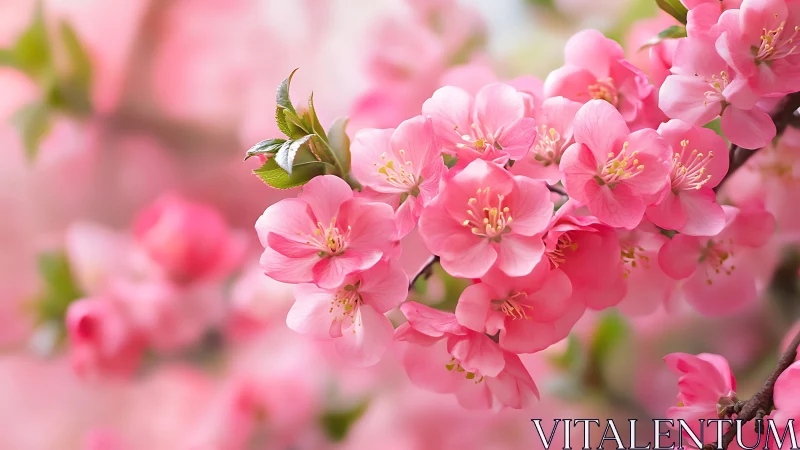 Pink Blossom Reverie: Nature's Delicate Dance.