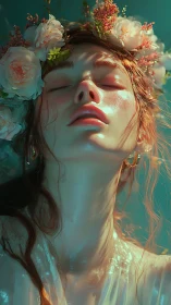Soft bloom of daydream light on a tranquil floral face.