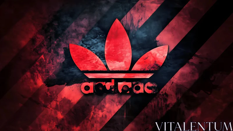 Bold red trefoil logo glows against a dark, smoky sky