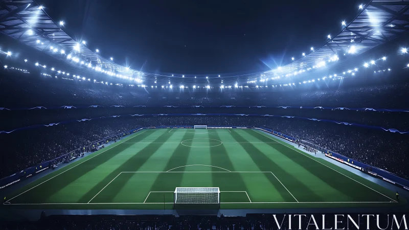 Floodlit football colosseum humming before kickoff drama.