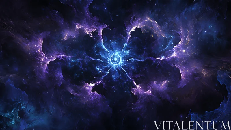 Digital nebular vortex with radial energy core composition.