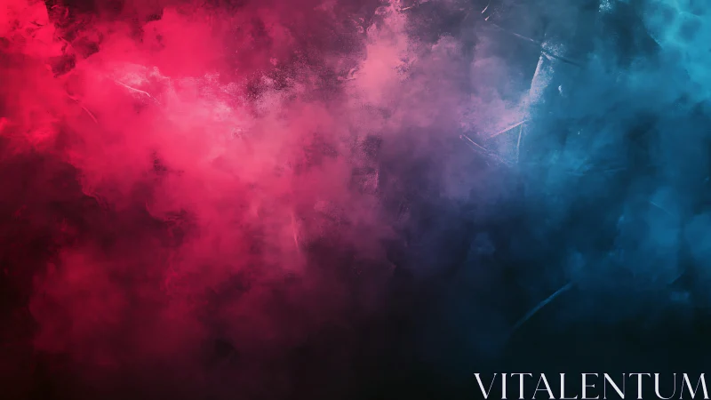 Vibrant pink and blue abstract smoke gradient background.