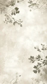 Floral silhouettes frame a textured beige vertical background