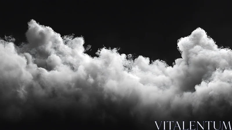 Monochrome cumulonimbus cloudscape under dramatic light.