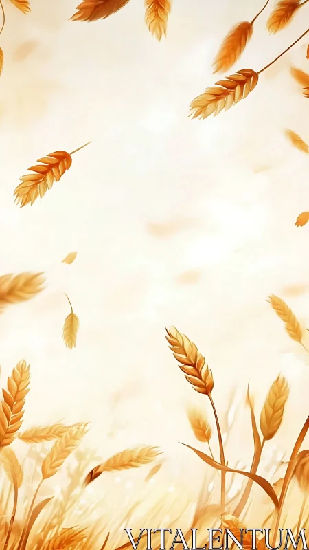 Wheat ears illustration against light gradient background.
