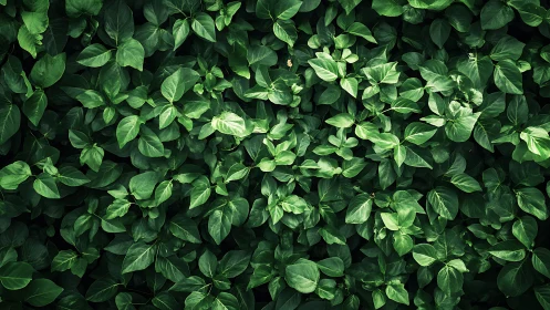 Lush leaf canopy with dense botanical surface patterning.