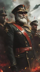 Grand marshal portrait in militaristic digital painting style.