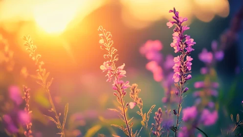Golden Hour Wildflowers: Nature's Glowing Palette.