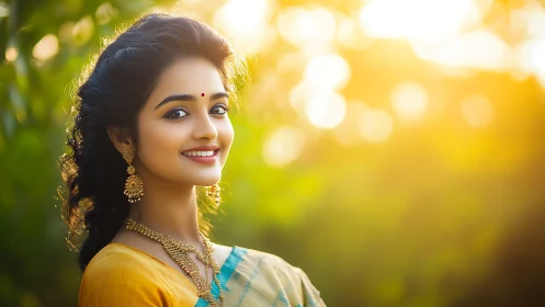 Backlit portrait with shallow depth and warm bokeh field.
