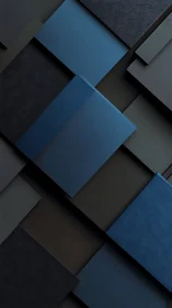 Geometric blue panels form layered abstract minimal background.