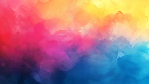 Gentle rainbow cloudscape glowing with soft dreamy color.