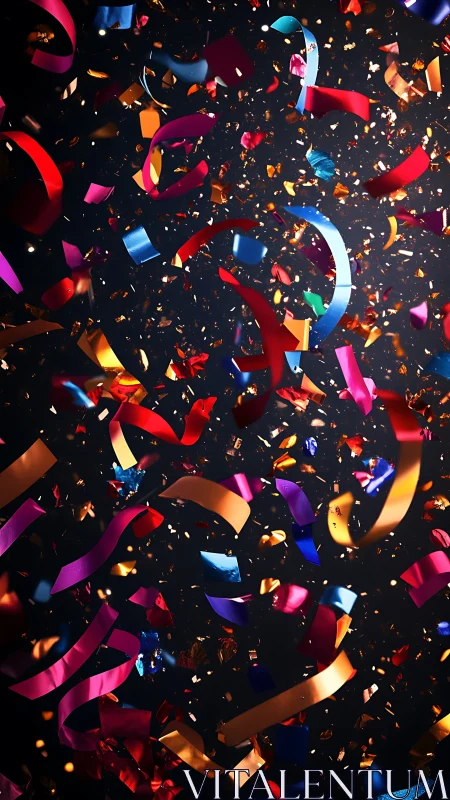 Vibrant Confetti Explosion Against Dark Background