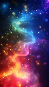 Spectral nebula stream with luminous particle field gradients