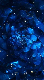 Spiraling sapphire nebula shells in luminous deep space.