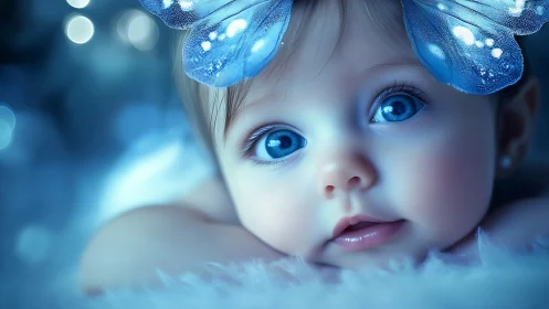 Luminous Wonder: The Blue-Eyed Dreamer.