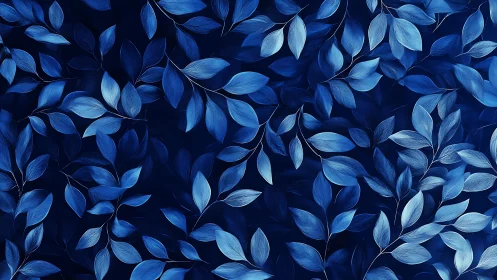 Midnight blue leaf whispers drifting across the dark sky.