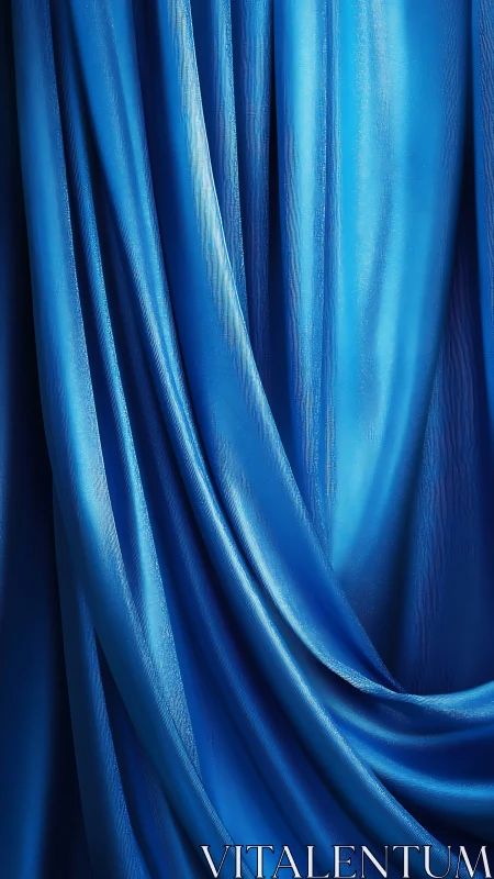 Gently draped blue fabric flows in soft shimmering folds