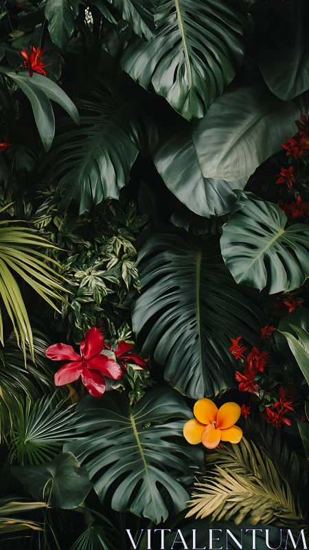 Vibrant Tropical Garden Where Nature's Colors Dance.