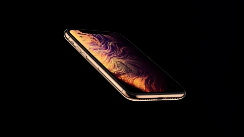 iPhone XS Max Gold Smartphone Product Display.
