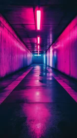 Neon tunnel dreams in glowing pink and electric blue light.