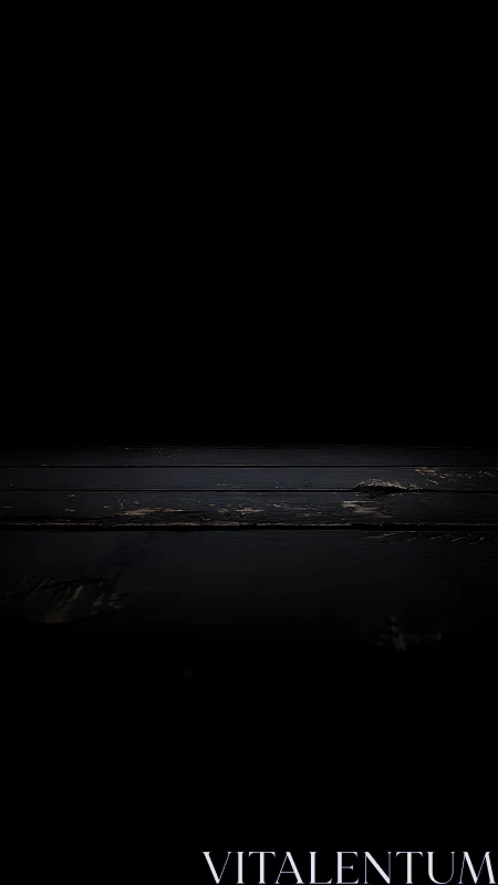 Dark wooden planks receding into negative space with low-key light