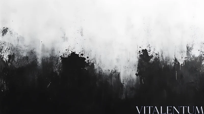 Monochrome gradient abstraction uses splatter and drip diffusion dynamics