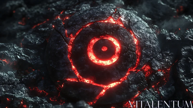 Molten stone eye quietly waking beneath cracked earth.