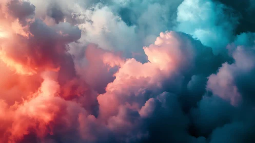 Dreamstorm clouds glow in neon dusk and cotton-candy light.
