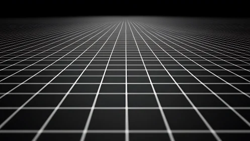 Orthographic black horizon grid with receding vanishing lines