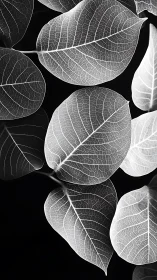 Monochrome macro study reveals leaf venation in high contrast