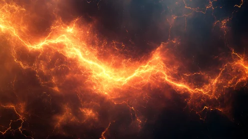 Cosmic Energy Discharge: Luminous Lightning Through Nebular Matter.