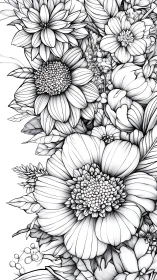 Dense Floral Composition with Layered Dahlias and Ornamental Botanicals