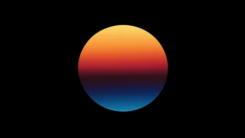 Gradient solar sphere with saturated sunset spectrum.