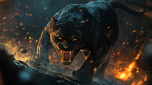 Fierce Panther Ignites: Power and Intensity Unleashed.