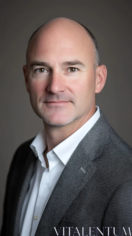 Corporate headshot with confident middle-aged businessman.