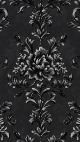 Baroque shadows pirouette through silver damask blooms