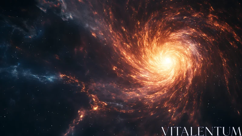 Stellar vortex swirling with incandescent galactic firestorm.