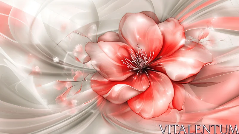 Coral blossom unfolds in luminous abstract petals of light.