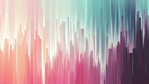 Vertical neon gradients cascade in soft abstract bars.