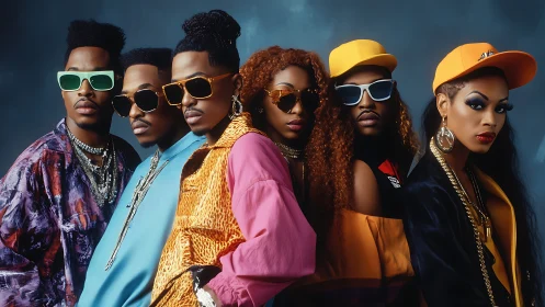 Bold friends in retro streetwear sharing fearless cool style.