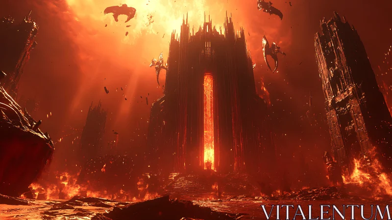 Hellforged citadel inhales the sun and exhales molten night