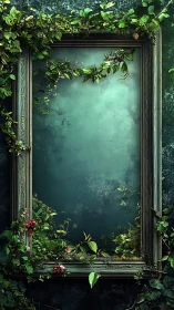 Untamed garden frame quietly swallows the fading blue void