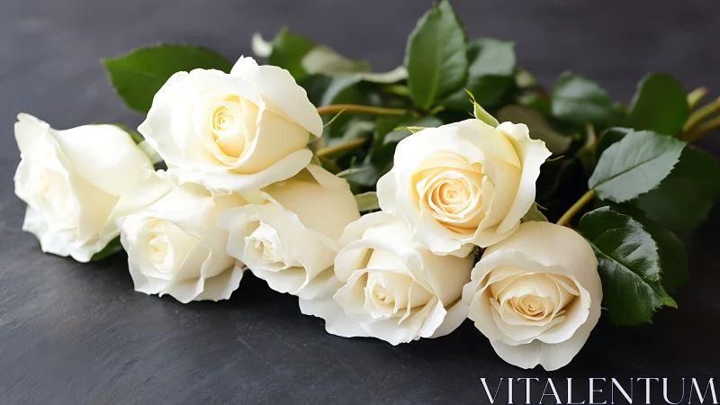 Graceful Cream Roses Arranged with Gentle Golden Hearts.
