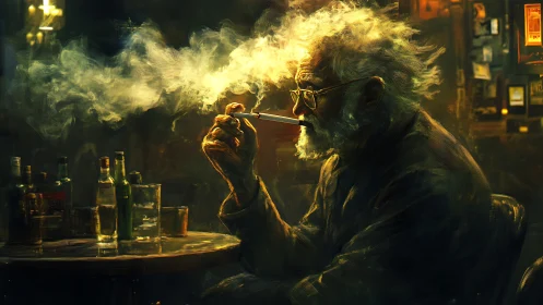 Smoky night reflections with a thoughtful old storyteller.