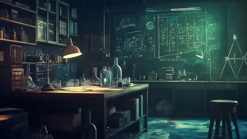 Late night laboratory glows with quiet curiosity and ideas